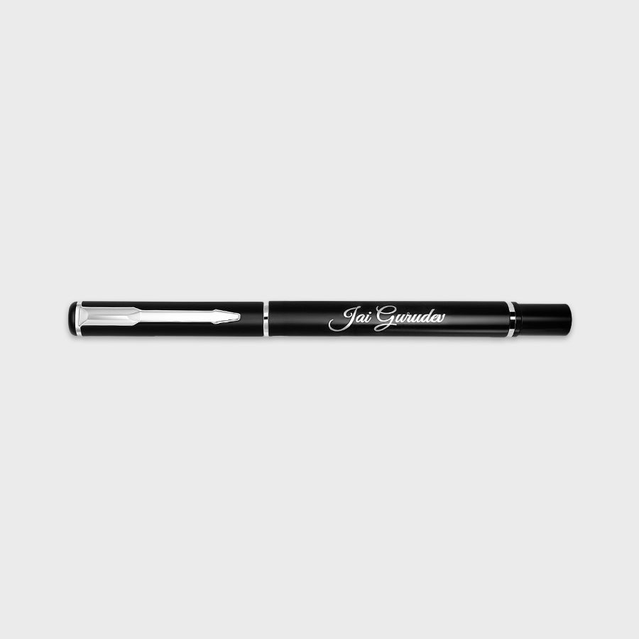 Elegant Black Ball Pen – Jai Gurudev Engraved