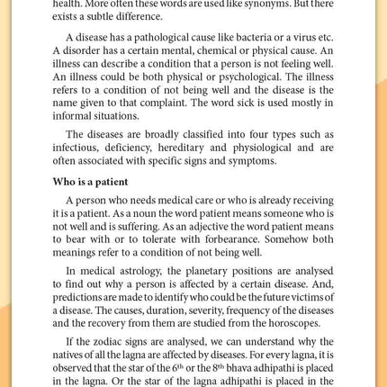 Medical Astrology - Tirupur S Gopalakrishnan