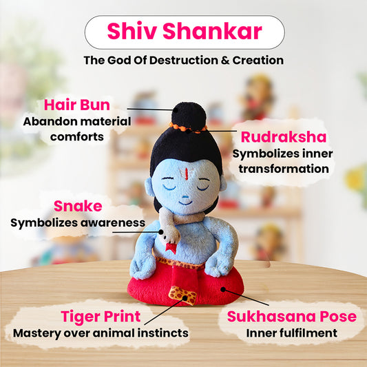 Shiv Shankar Plush Toy with Mantras