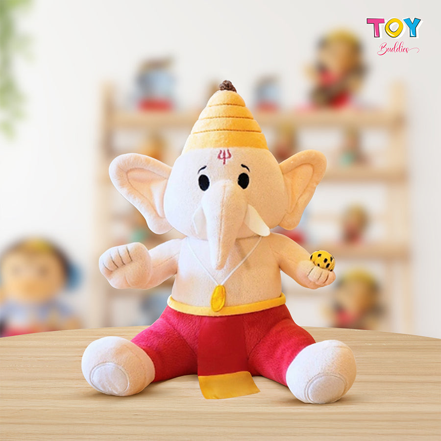 Baby Ganesha Plush Toy with Mantras