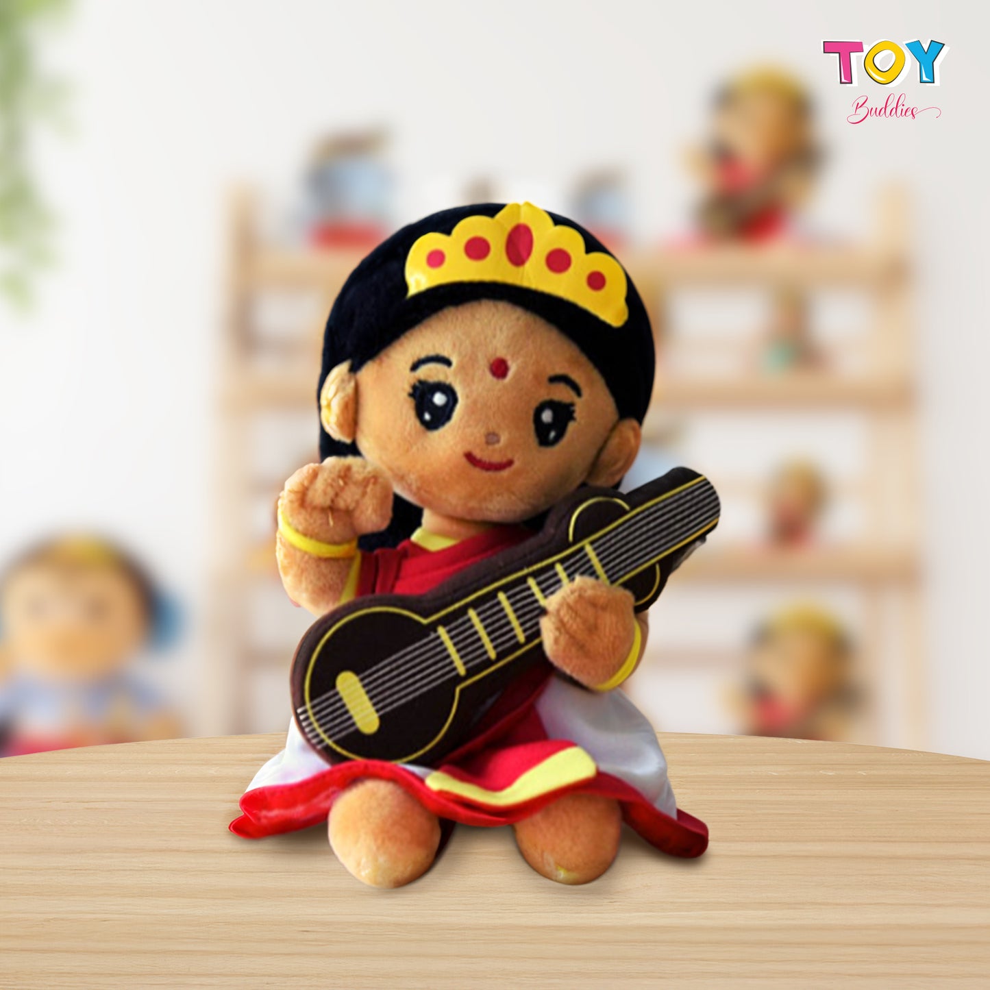 Saraswati Devi Plush Toy with Mantras (07 inch)