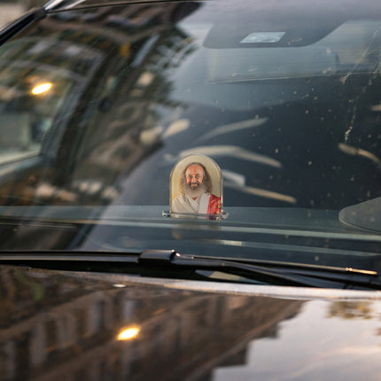 Acrylic Car Dashboard Stand - Two Side Print (Gurudev)