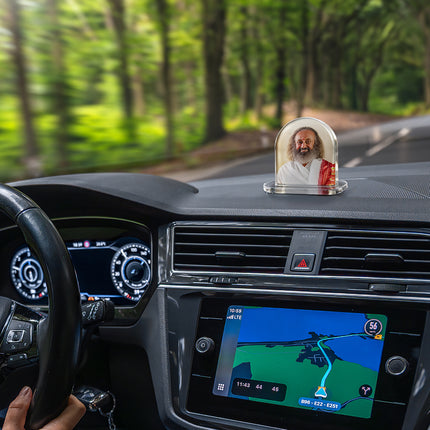 Acrylic Car Dashboard Stand - Two Side Print (Gurudev)