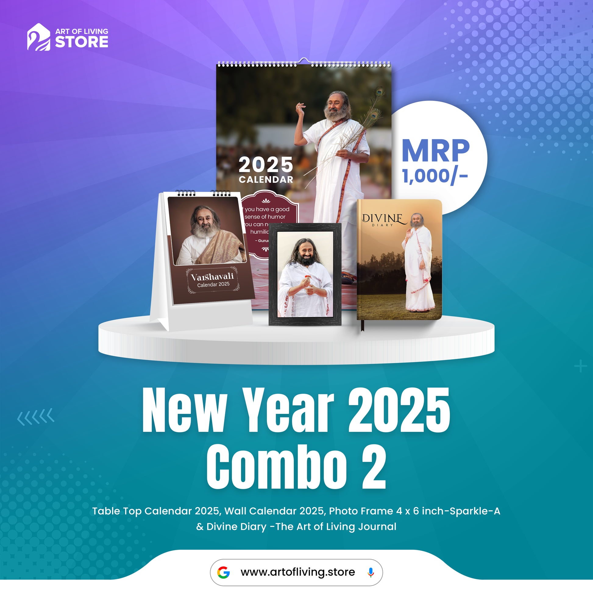 Calendar 2025 & Diary Combo Pack – Sri Sri Publications