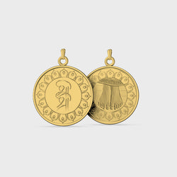 Gurudev Gold Coin Pendant