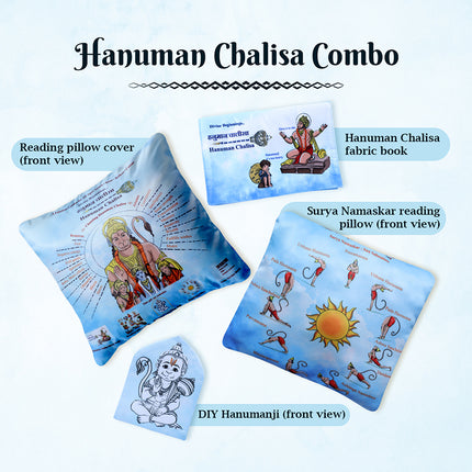 Hanuman Chalisa Combo Kit - Blue (Cloth Book)