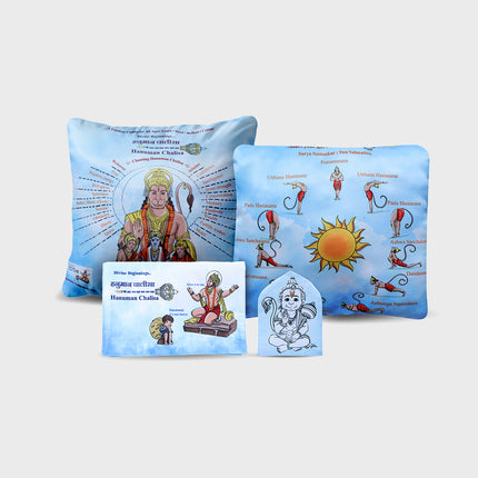 Hanuman Chalisa Combo Kit - Blue (Cloth Book)