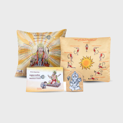 Hanuman Chalisa Combo Kit - Orange (Cloth Book)