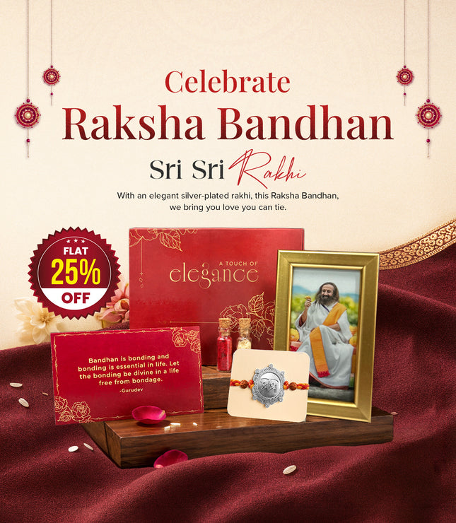 Sri Sri Rakhi Premium Gift Box (Silver Coated)