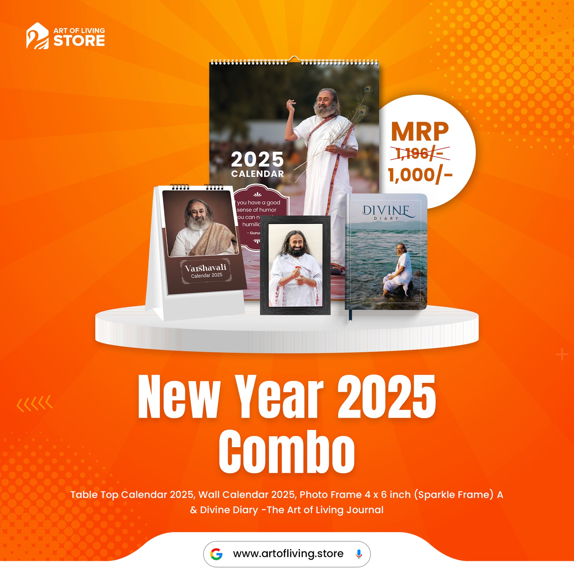 Calendar 2025 & Diary Combo Pack – Sri Sri Publications