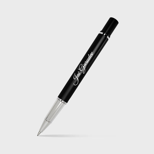 Elegant Black Ball Pen – Jai Gurudev Engraved