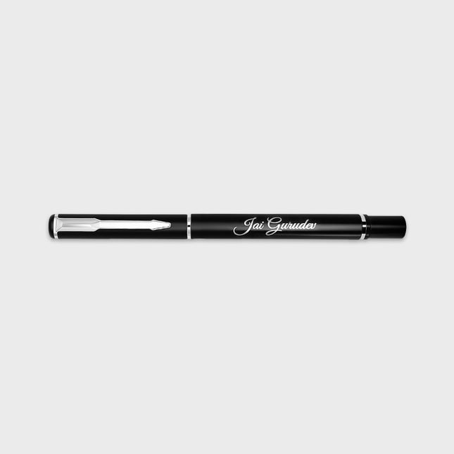Elegant Black Ball Pen – Jai Gurudev Engraved