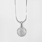 Sri Sri Silver Coin Pendant With Chain