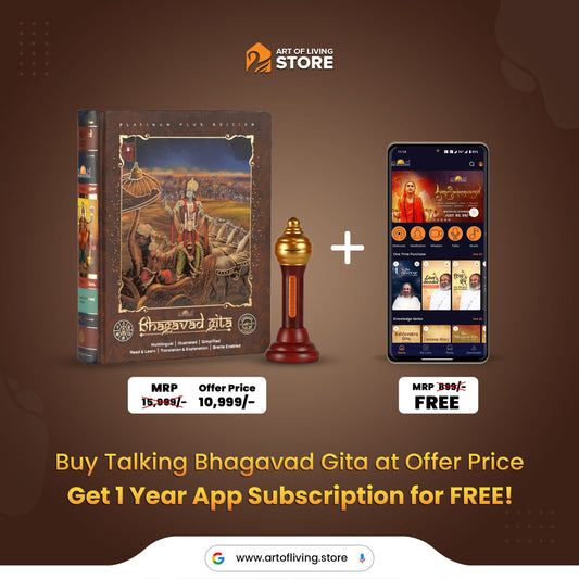 Talking Bhagavad Gita with Free Annual Art of Living App Subscription!