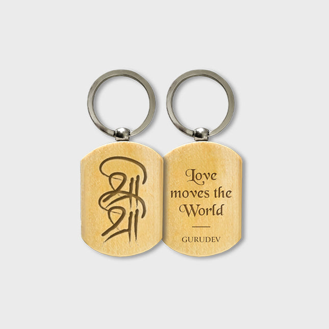 Sri Sri Wooden Keychain