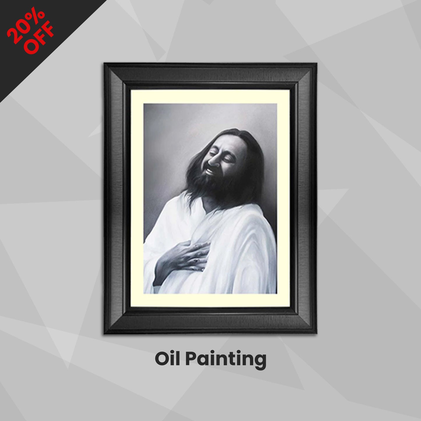 Oil Painting Print (B&W)-B